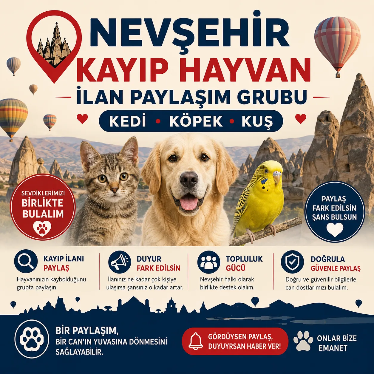 Nevşehir Kayıp Hayvanlar İlan Paylaşım Grubu