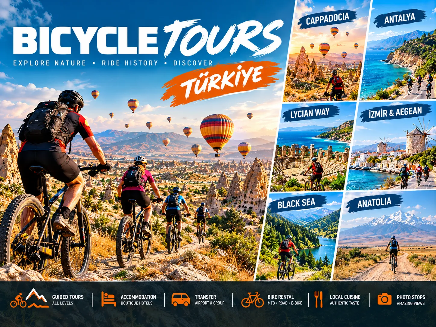 Türkiye Bisiklet Turları, Türkiye Bisiklet Tatili, Kapadokya Bisiklet Turu, Antalya Bisikl