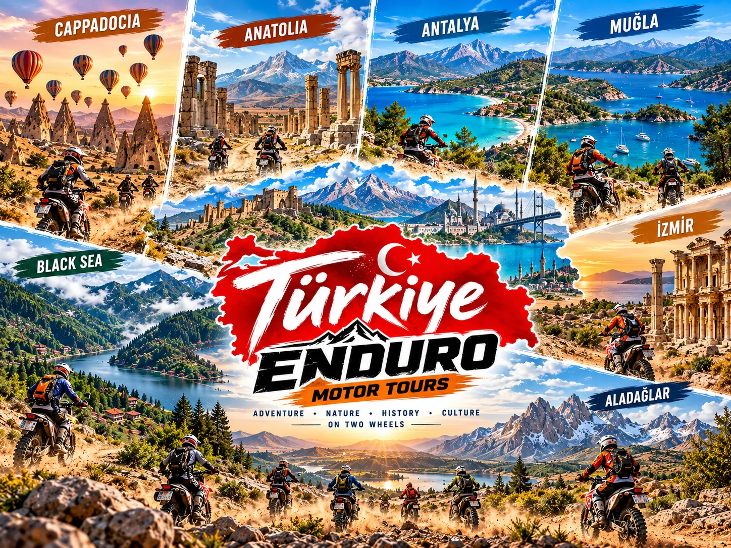 Türkiye Enduro Motosiklet Turu, Kapadokya, Aladağlar, Toros Dağları, Antalya, Muğla, İzmir
