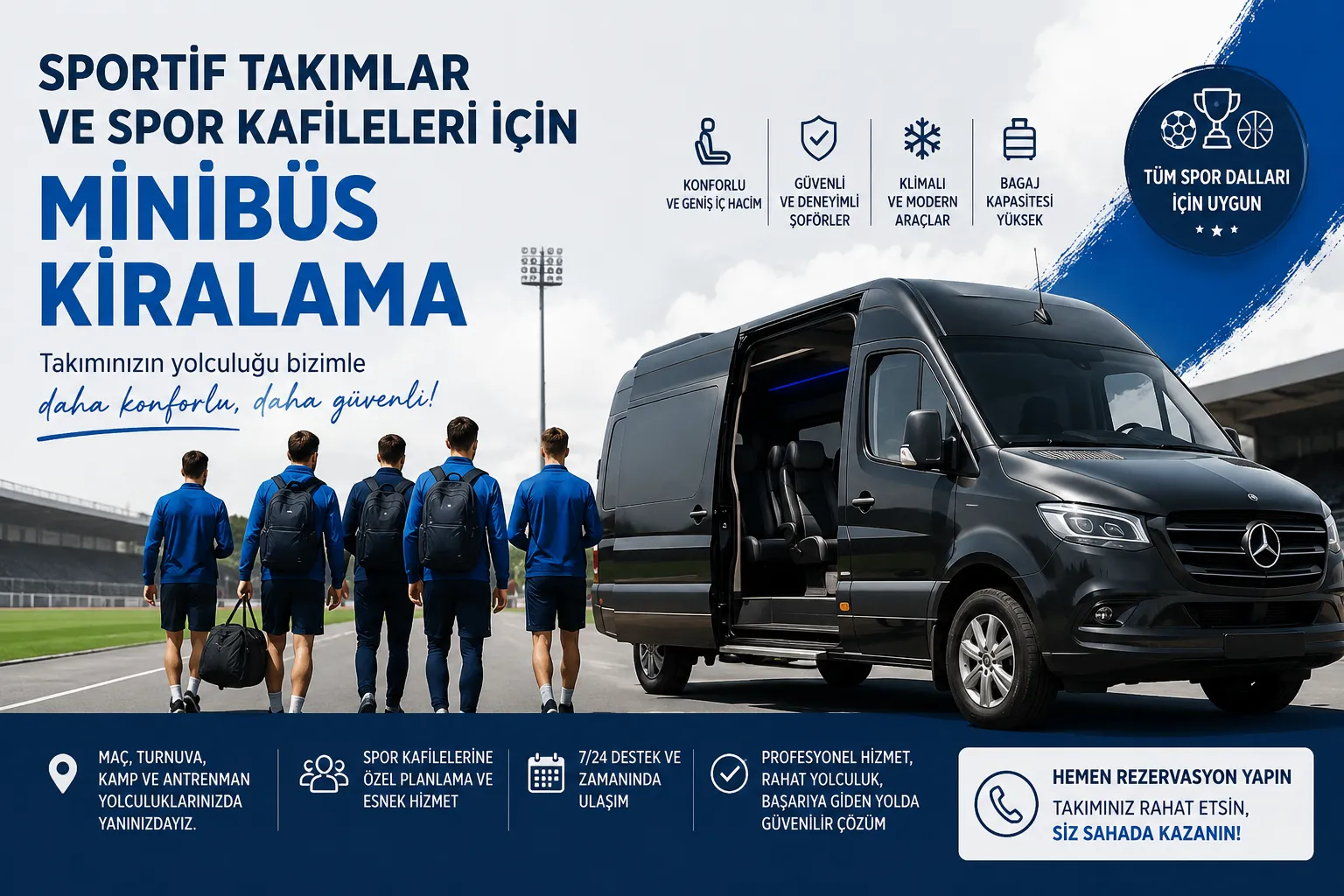 Sportif Takımlar Otobüs Minibüs Kiralama