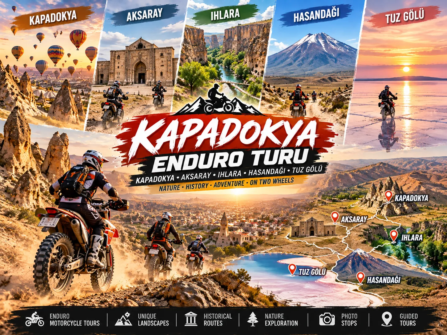 Kappadokien, Aksaray, Ihlara, Hasandağı, Tuz Gölü Enduro-Tour