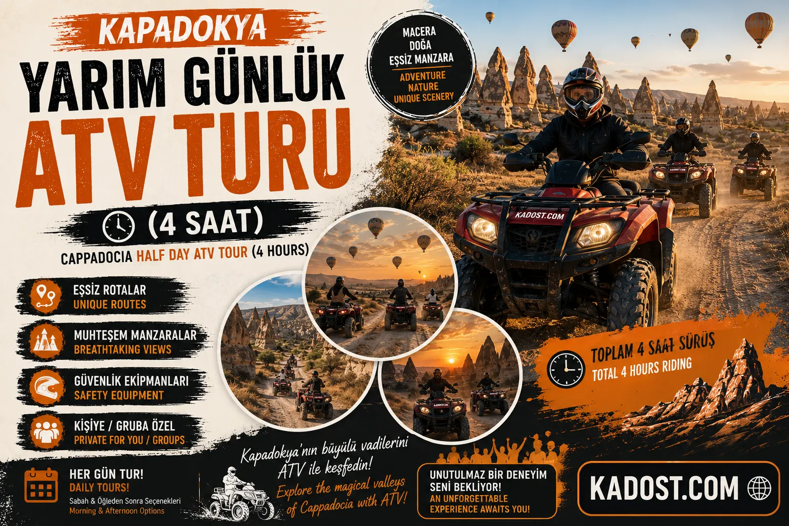 Kapadokya ATV Turu (Yarım Gün)