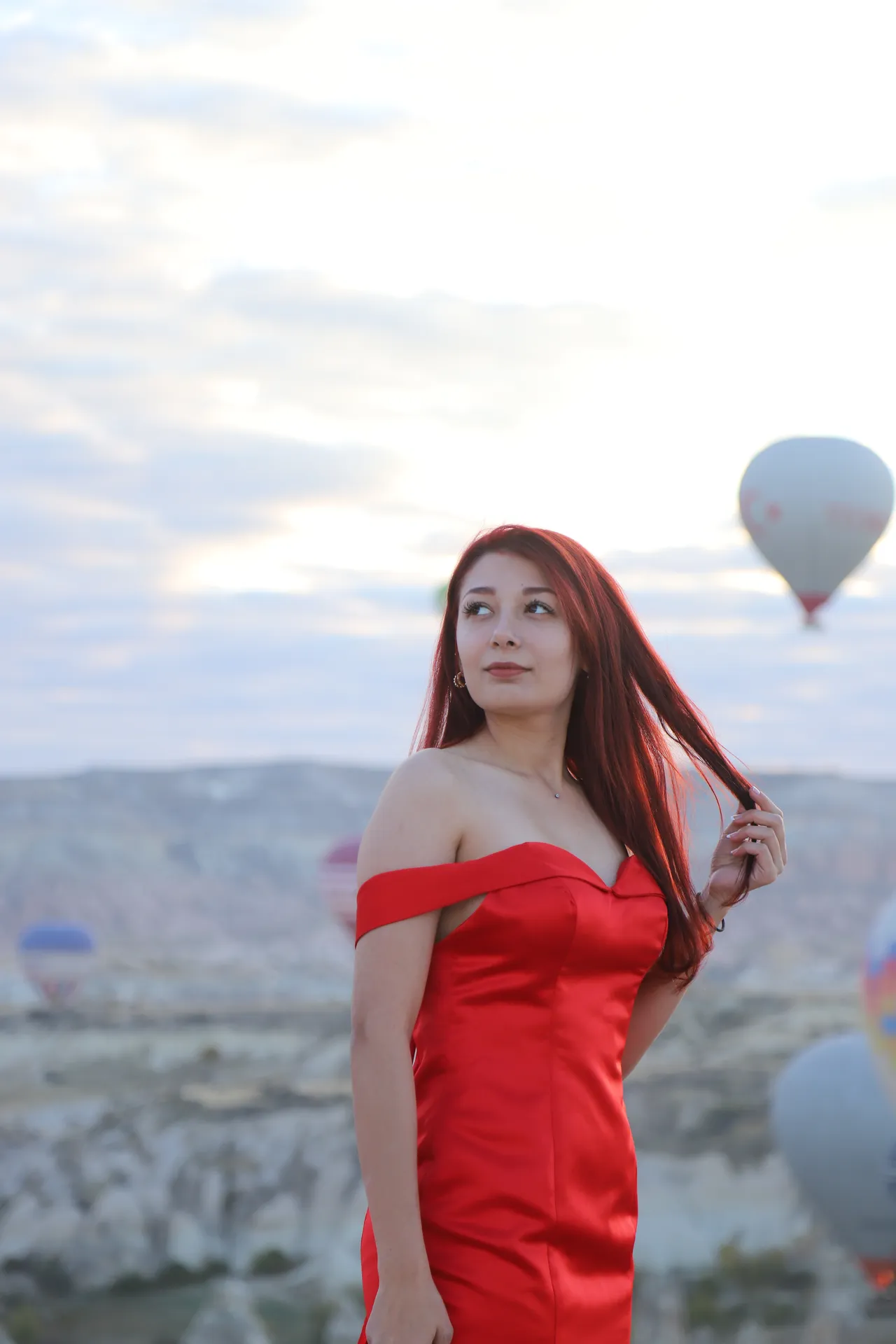 Kapadokya Kırmızı Kayık Kol Elbise Kiralama