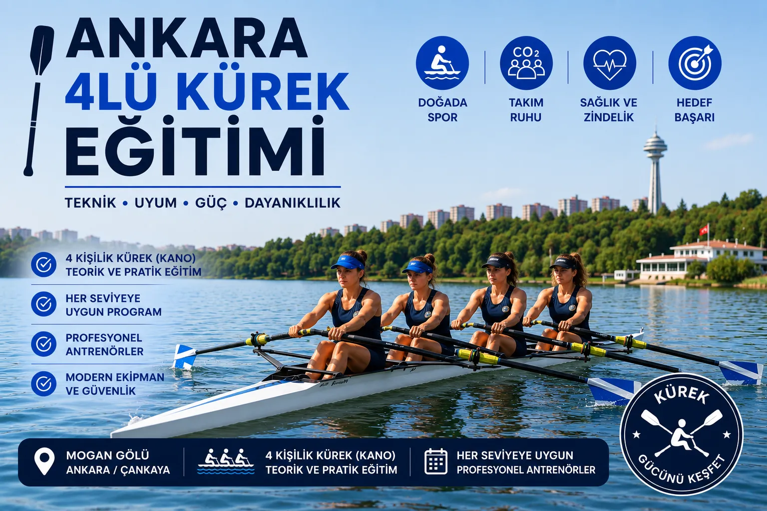 Ankara Kürek Kursu 4'lü Grup Eğitimi